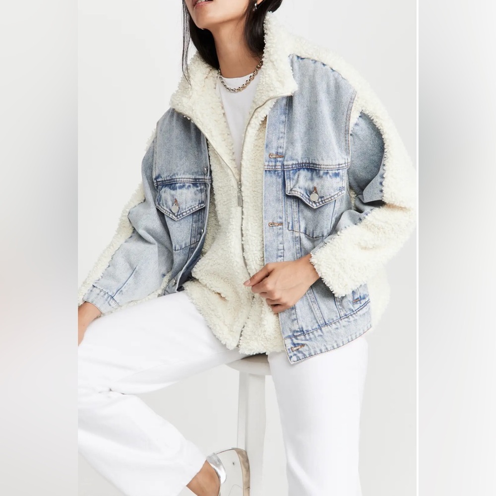 BLANK NYC denim and sherpa jacket